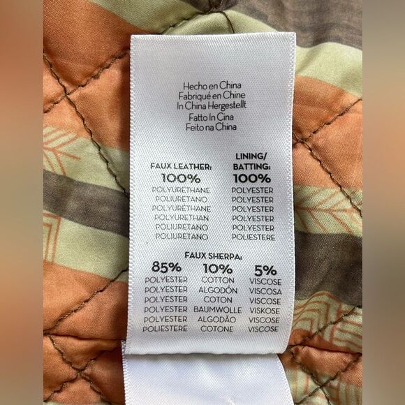 MOTHER The Mile High bomber jacket in brown faux leather and Sherpa detail M - Picture 14 of 16